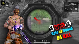 SOLO VS SQUAD MY BEST GAMEPLAY WITH 24 KILL ⚡  GARENA FREE FIRE freefire gameplay [upl. by Tristis598]