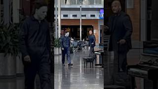 Michael Myers plays piano at the INDairport with Cat Woman theboys batman biana538 [upl. by Laurie483]