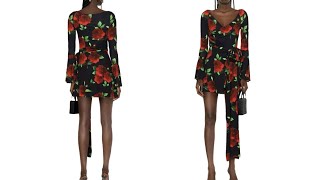 Magda Butrym FLOWER OFFSHOULDER BELL SLEEVE MINI DRESS  RMNOnline Fashion Group [upl. by Armillia53]