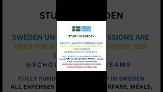 Sweden🇸🇪University Admissions areOPEN for SI Global Scholarship2025 education SwedishScholarships [upl. by Melone]