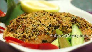 Herb Crusted Baked Salmon Recipe  Video Culinary [upl. by Kanor]