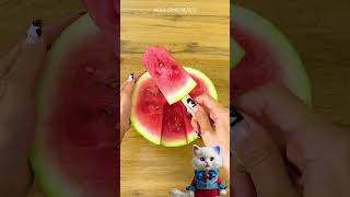 Watermelon ICE CREAM Hack for sweet tooths 🍉😻 [upl. by Ayita524]