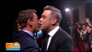 Karl Stefanovic gives Robbie Williams a kiss [upl. by Idalina788]