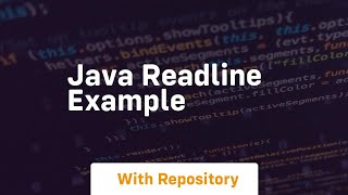 java readline example [upl. by Plerre]