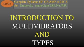 Lec51 Introduction to Multivibrators and Types  OpAmp  R K Classes  Hindi [upl. by Oremo]