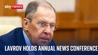 Russian Foreign Minister Sergei Lavrov holds annual news conference [upl. by Ytirahc]