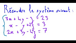 Résolution un Système déquation à 3 inconnues utilisant méthode de Cramer determinant [upl. by Lehcnom533]