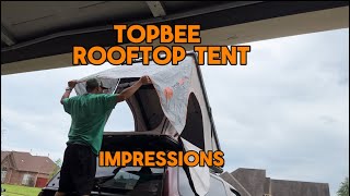 TOPBEE Rooftop Tent On Truck Cap  My Impressions on Cheapest RTT on Amazon [upl. by Massimiliano]