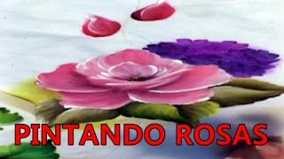 PINTANDO ROSAS SOBRE TELA [upl. by Ornas]