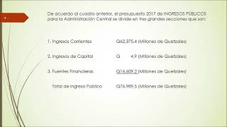 Estructura del Ingreso PúblicoGuatemala 2017 [upl. by Annodas532]