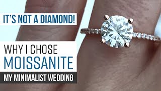 My Minimalist Wedding  Why I Chose a Forever One Moissanite Ring  Forever One Moissanite Review [upl. by Linoel]