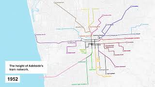 Adelaide Tramway Network Timeline Map 140 Years of Trams 1878–2018 [upl. by Agatha857]