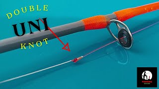 How to Tie the Double Uni Knot  How to Tie Braid to Fluorocarbon or Braid to Mono  Fishing Knots [upl. by Ayahs578]