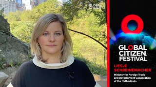 Netherlands Minister Liesje Schreinemacher Pledges €25M to Food Security at Global Citizen Festival [upl. by Woodhouse]