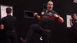 Dirk van Duijvenbode fall incident WALKON  FULL GAME  INTERVIEW  2023 Dutch Darts Championship [upl. by Aihseuqram]