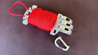 MicroFin Carabiner Paracord Spool Tutorial [upl. by Ainollopa306]