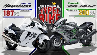 2022 Suzuki Hayabusa vs Kawasaki Ninja ZX14R ┃Hyperbike Spec Comparison [upl. by Ettegroeg]