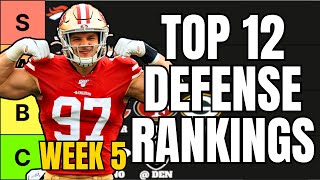 Top 12 Fantasy Football Defense Rankings For Week 5 [upl. by Holly-Anne]