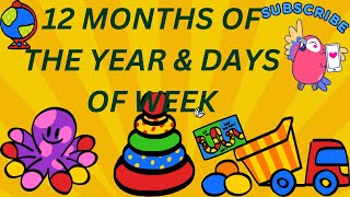 MONTHS OF YEAR DAYS OF WEEK MONTHS AND DAYS COMPILATION KIDS LEARNING LEARN ENGLISH [upl. by Notnroht78]