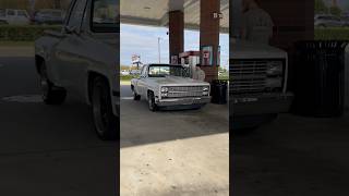 Finally got the old school out oldschool lowered chevy stepside c10 [upl. by Lekim]