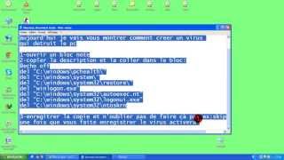 Tuto comment creer un virus qui detruit le pc [upl. by Ahseikan]