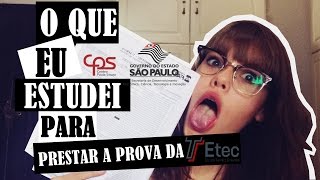 O QUE EU ESTUDEI PARA PRESTAR A PROVA DA ETEC [upl. by Cortie]