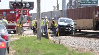 Train hits SUV in Grayslake [upl. by Enilorac]