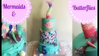 Watch Me Make A Mermaid amp Butterfly Cake [upl. by Heida]