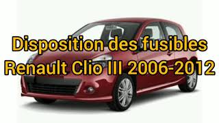 Disposition des fusibles Renault clio 3 20062012 [upl. by Eikcin]