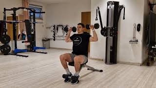 Overhead Press Back Supported Unilateral Seated w Dumbell [upl. by Uriah754]