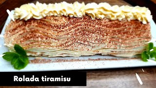 ROLADA TIRAMISU  BEZ JAJ 😉 BEZ PIECZENIA tiramisu rolada [upl. by Notliw]