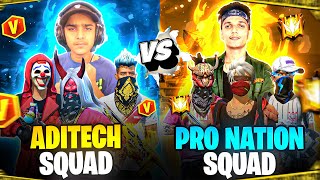 Pro Nation Vs Aditech Squad 🤯  Intense Battle Must Watch 🔥  Garena Free Fire [upl. by Laitselec261]