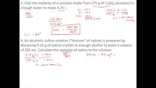 Practice Problems with Solutions Concentration and Molarity [upl. by Amsa]