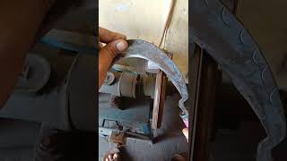 Sickle edge making with machine blacksmith sickle subscribe [upl. by Joerg512]