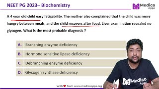 NEET PG Recall 2023  Biochemistry  Glycogen Synthase Deficiency [upl. by Arv]