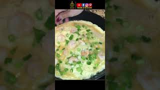 Shorts  How to Make Shrimp Omelette Quick and Easy and Simply YUMMY [upl. by Enelehs]