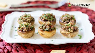 CHAMPIÑONES RELLENOS de JAMÓN SERRANO AJO y PEREJIL a la PLANCHA [upl. by Aicemed]