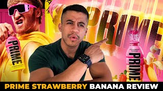 PRIME Hydration Strawberry Banana REVIEW amp TASTE TEST [upl. by Ecargyram]