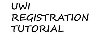 UWI Registration Tutorial University Of The West Indies [upl. by Eiramnerual280]