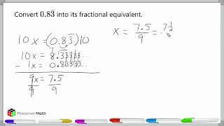 Convert Repeating Decimal Into Fraction Equivalent [upl. by Naved]