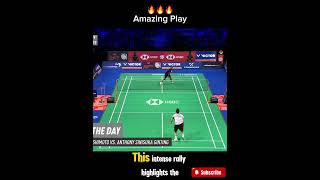 Intense Badminton Rally Kenta Nishimoto vs Anthony Ginting  Epic Showdown [upl. by Elocan488]