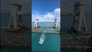 Indias first Vertical lift sea bridge seabridge verticalliftnewpambanbridge [upl. by Donadee]