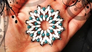 DIY Tutorial modulo BUCANEVE per ciondolo o orecchini Superduo Cipollotti Rocailles Earrings beads [upl. by Innavoeg]