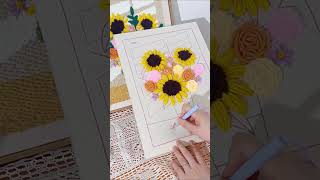 Punch Needle Embroidery Flower Design punchneedle handmade knitting tutorial diy embroidery [upl. by Htebazil]