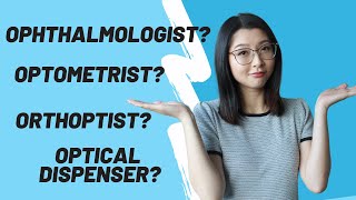 Whats the difference between an ophthalmologist optometrist orthoptist and optical dispenser [upl. by Arrak]