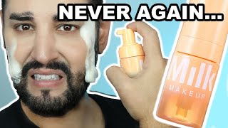 The Worst Primer Ive Ever Used  Milk Cloud Glow Foam Brightening Primer oily skin wear test [upl. by Gerick526]