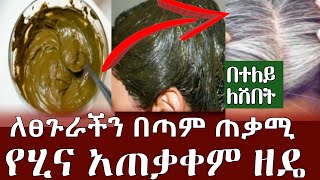 ለፀጉራችን በጣም ጠቃሚ የሂና አጠቃቀም በተለይ ለሽበት ማወቅ ያለብን ዘዴ Method of use of hennaASTU TUBE [upl. by Utter]