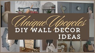 6 UNIQUE UPCYCLE WALL DECOR Ideas  Thrift Store Flips amp Scrap Wood DIYs [upl. by Okiman]