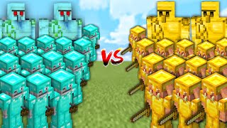 DIAMOND ARMY vs GOLD ARMY in Minecraft Mob Battle [upl. by Rama]