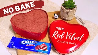 Red Velvet Oreo Cheesecake  No Bake Recipe  Easy Valentines Day Cake [upl. by Jovitah]